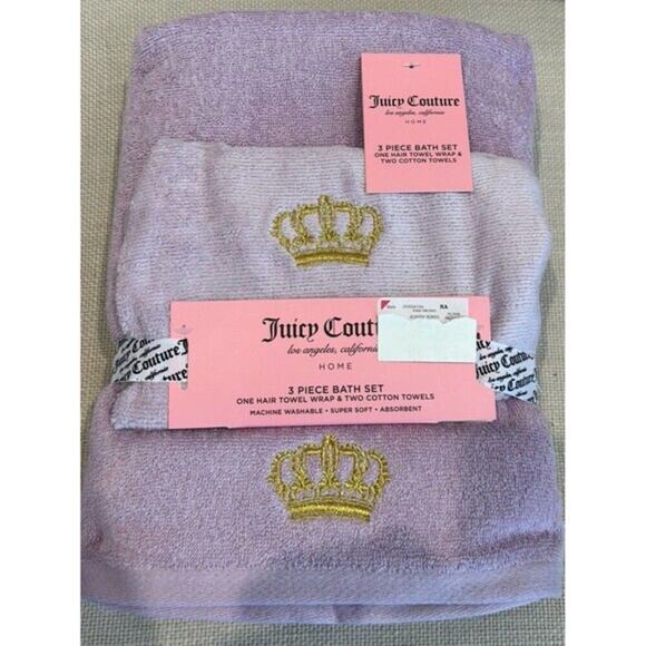 Juicy Couture 3 towel set purple - Picture 1 of 2